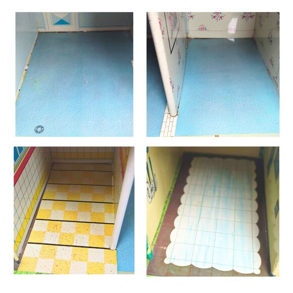 Share Vintage Tin 1950’s Rancher Metal Doll House 4 Rooms Furnished ~ T. Cohn - Picture 2 of 15